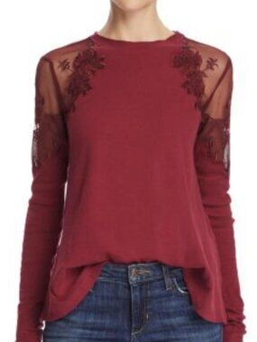 free people womens red blouse